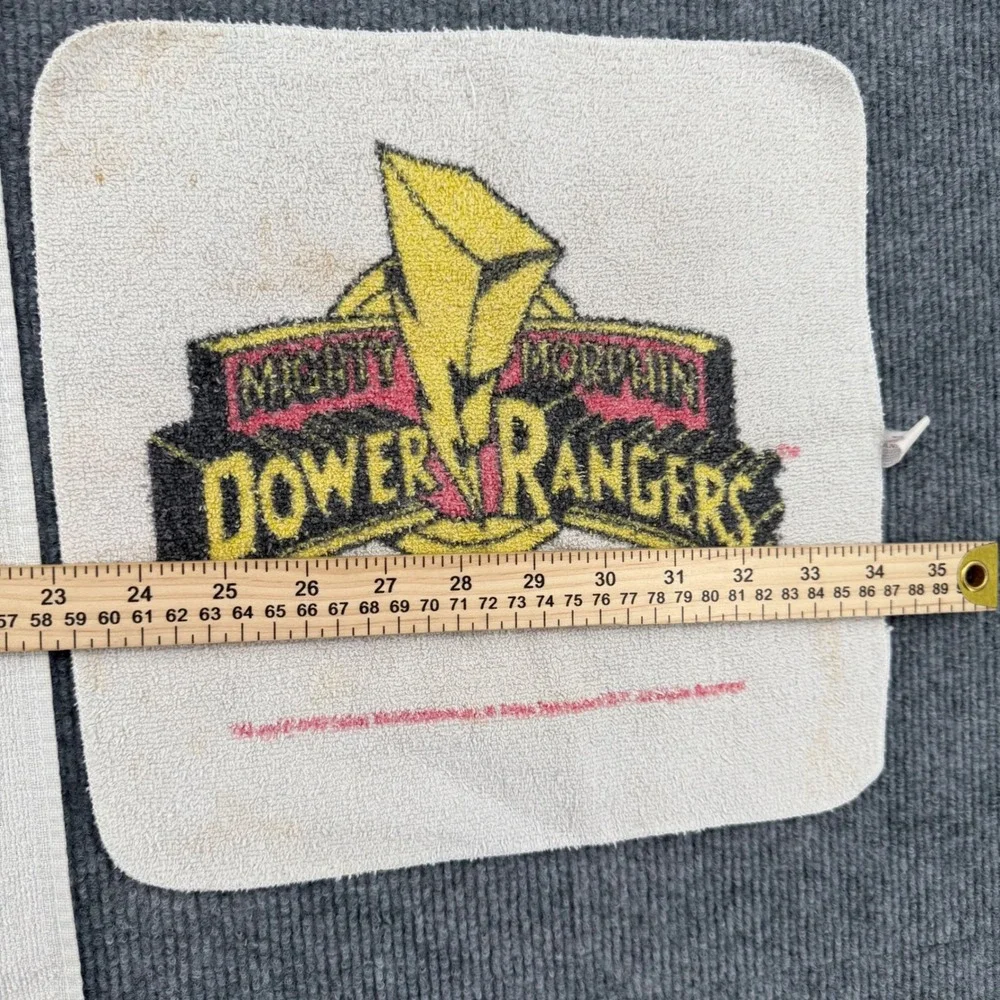 Vintage 1994 Mighty Morphin Power Rangers Towel Washcloth Set Cannon 90s Saban